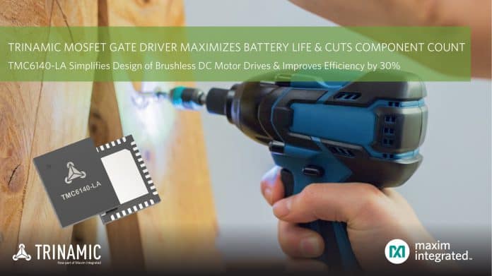 Gate driver MOSFET trifase che massimizza la durata della batteria e dimezza il numero di componenti