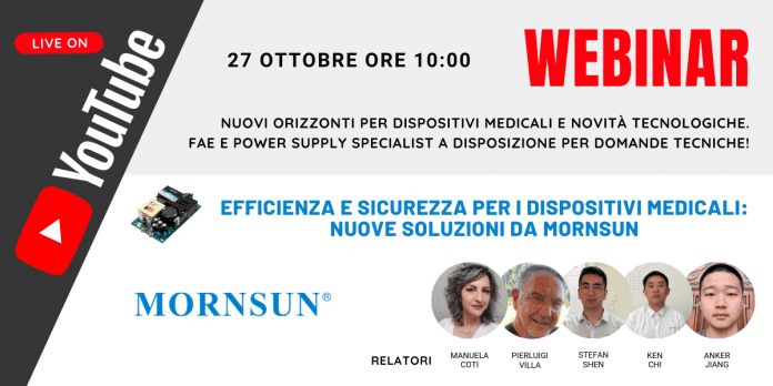 Webinar gratuito: Efficienza e sicurezza per i dispositivi medicali: nuove soluzioni Power supply